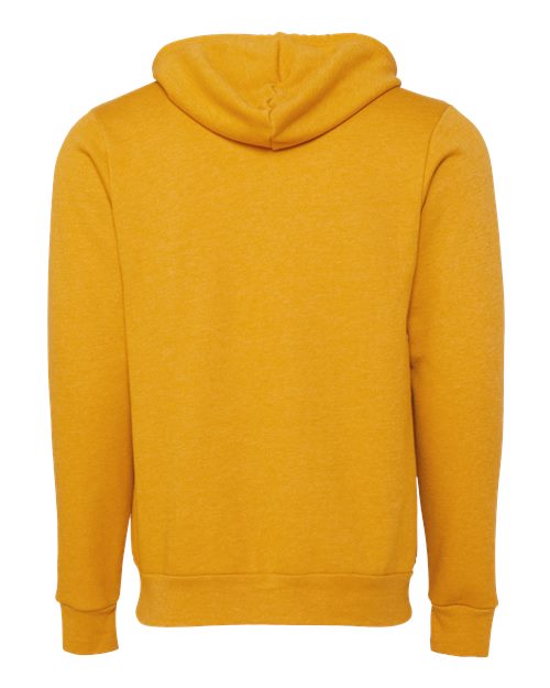 Bella + Canvas 3739 Sponge Fleece Full-Zip Hoodie Sweatshirt - Heather Mustard - back
