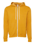 Bella + Canvas 3739 Sponge Fleece Full-Zip Hoodie Sweatshirt - Heather Mustard - flat front