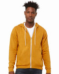 Bella + Canvas 3739 Sponge Fleece Full-Zip Hoodie Sweatshirt - Heather Mustard - model front