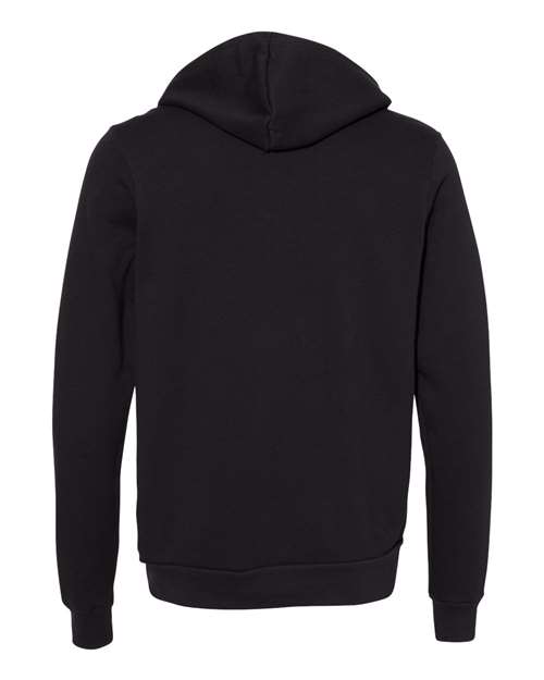 Bella + Canvas 3739 Sponge Fleece Full-Zip Hoodie Sweatshirt - DTG Black - back