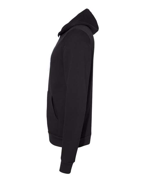 Bella + Canvas 3739 Sponge Fleece Full-Zip Hoodie Sweatshirt - DTG Black - side