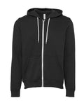 Bella + Canvas 3739 Sponge Fleece Full-Zip Hoodie Sweatshirt - DTG Dark Grey - flat front