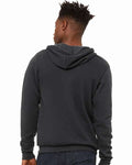 Bella + Canvas 3739 Sponge Fleece Full-Zip Hoodie Sweatshirt - DTG Dark Grey - model back