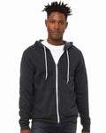 Bella + Canvas 3739 Sponge Fleece Full-Zip Hoodie Sweatshirt - DTG Dark Grey - model front