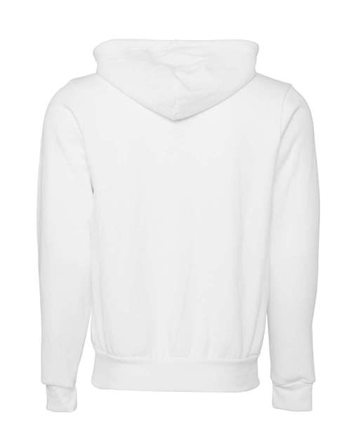 Bella + Canvas 3739 Sponge Fleece Full-Zip Hoodie Sweatshirt - DTG White - back