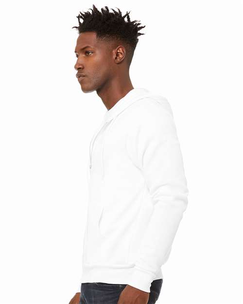 Bella + Canvas 3739 Sponge Fleece Full-Zip Hoodie Sweatshirt - DTG White - model side