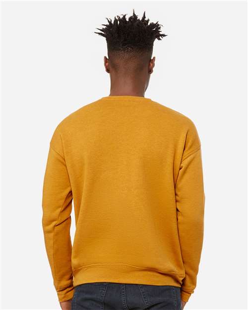 Bella + Canvas 3945 Sponge Fleece Drop Shoulder Crewneck Sweatshirt - Heather Mustard - model back