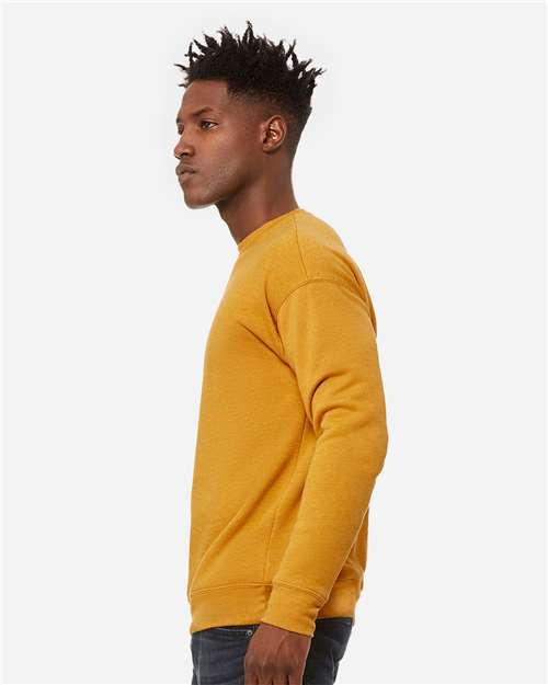 Bella + Canvas 3945 Sponge Fleece Drop Shoulder Crewneck Sweatshirt - Heather Mustard - model side