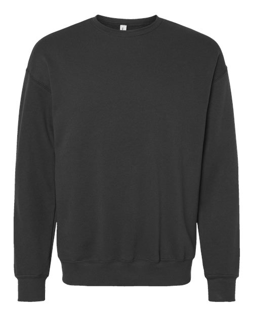 Bella + Canvas 3945 Sponge Fleece Drop Shoulder Crewneck Sweatshirt - Dark Grey - flat front