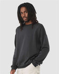 Bella + Canvas 3945 Sponge Fleece Drop Shoulder Crewneck Sweatshirt - Dark Grey - model side