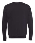 Bella + Canvas 3945 Sponge Fleece Drop Shoulder Crewneck Sweatshirt - DTG Black - back