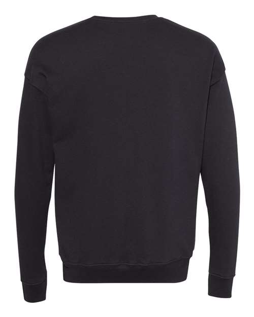 Bella + Canvas 3945 Sponge Fleece Drop Shoulder Crewneck Sweatshirt - DTG Black - back