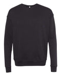 Bella + Canvas 3945 Sponge Fleece Drop Shoulder Crewneck Sweatshirt - DTG Black - front