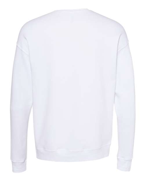 Bella + Canvas 3945 Sponge Fleece Drop Shoulder Crewneck Sweatshirt - DTG White - back