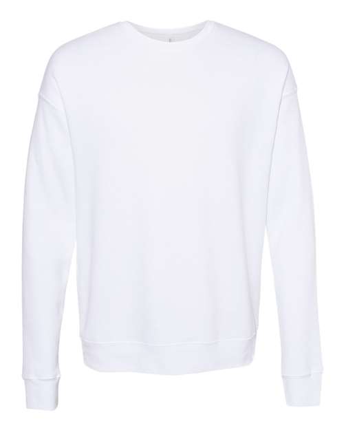 Bella + Canvas 3945 Sponge Fleece Drop Shoulder Crewneck Sweatshirt - DTG White - front