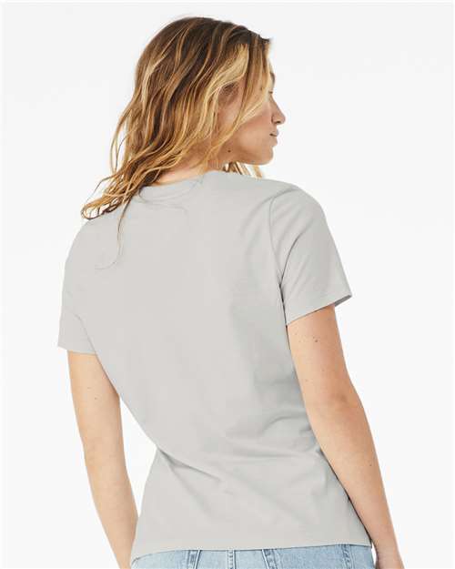 BELLA + CANVAS 6400 Women’s Relaxed Jersey Tee - Silver - model back