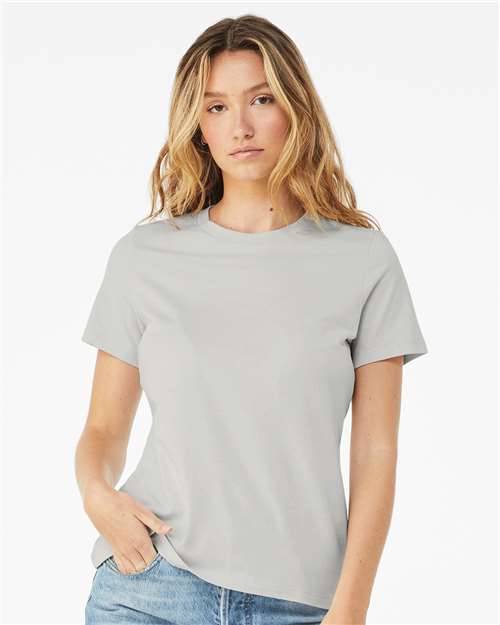 BELLA + CANVAS 6400 Women’s Relaxed Jersey Tee - Silver - model front