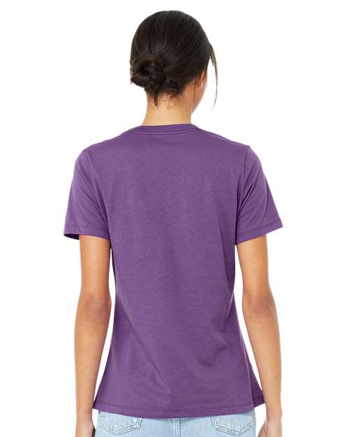 BELLA + CANVAS 6400 Women’s Relaxed Jersey Tee - Royal Purple - model back