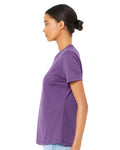 BELLA + CANVAS 6400 Women’s Relaxed Jersey Tee - Royal Purple - model side