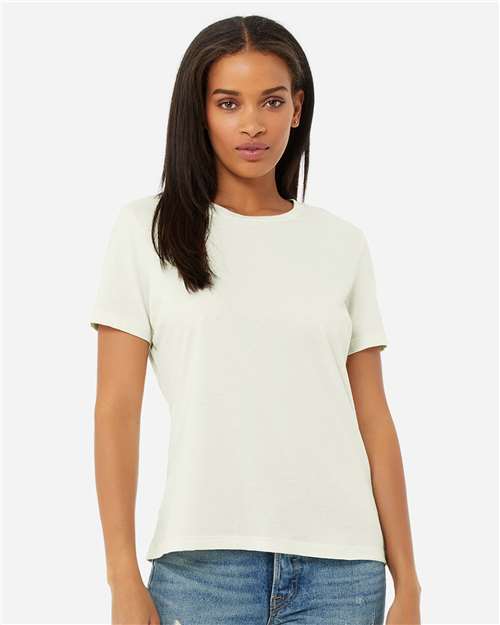 BELLA + CANVAS 6400 Women’s Relaxed Jersey Tee - Citron - model front