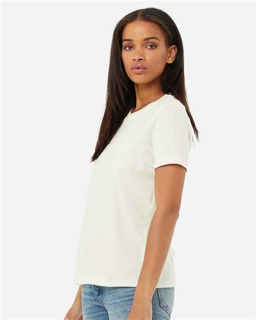 BELLA + CANVAS 6400 Women’s Relaxed Jersey Tee - Citron - model side