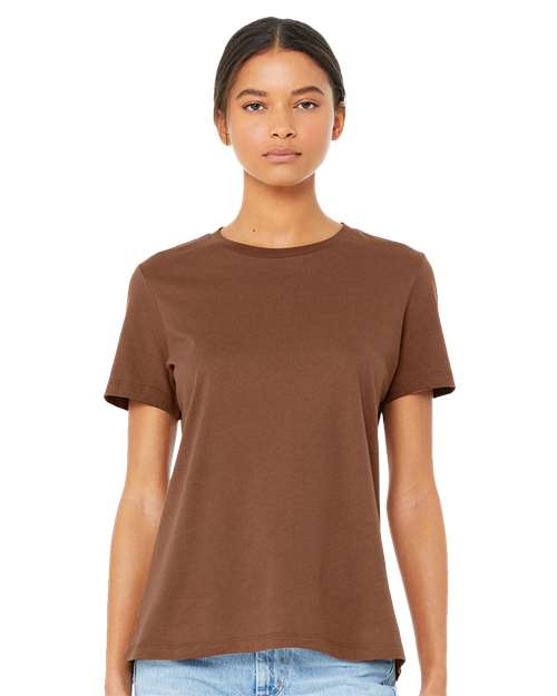 BELLA + CANVAS 6400 Women’s Relaxed Jersey Tee - Chestnut - model front