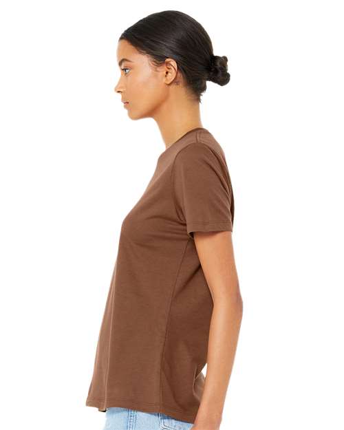 BELLA + CANVAS 6400 Women’s Relaxed Jersey Tee - Chestnut - model side