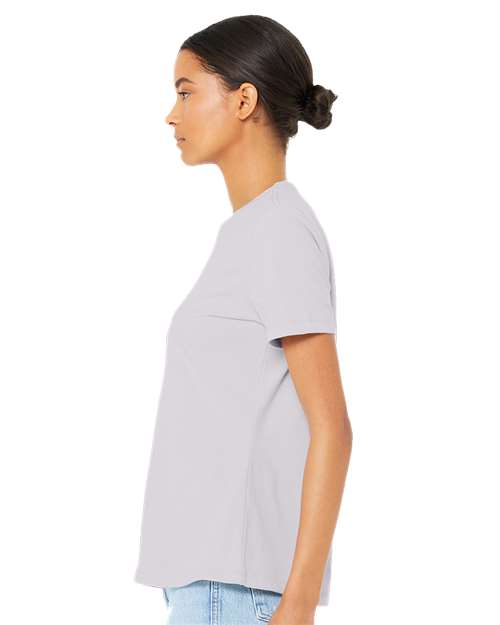 BELLA + CANVAS 6400 Women’s Relaxed Jersey Tee - Lavender Dust - model side
