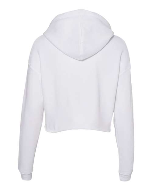 BELLA + CANVAS 7502 Women's Crop Hoodie Sweatshirt - White - back