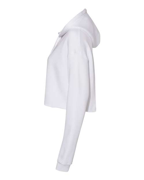BELLA + CANVAS 7502 Women's Crop Hoodie Sweatshirt - White - side