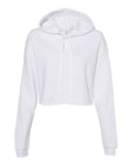 BELLA + CANVAS 7502 Women's Crop Hoodie Sweatshirt - White - front