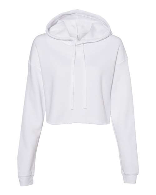 BELLA + CANVAS 7502 Women's Crop Hoodie Sweatshirt - White - front