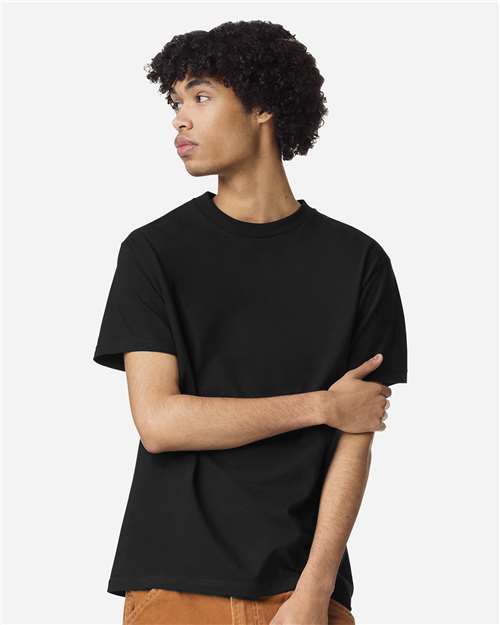 American Apparel 1301 Heavyweight Cotton Tee - Black - model back