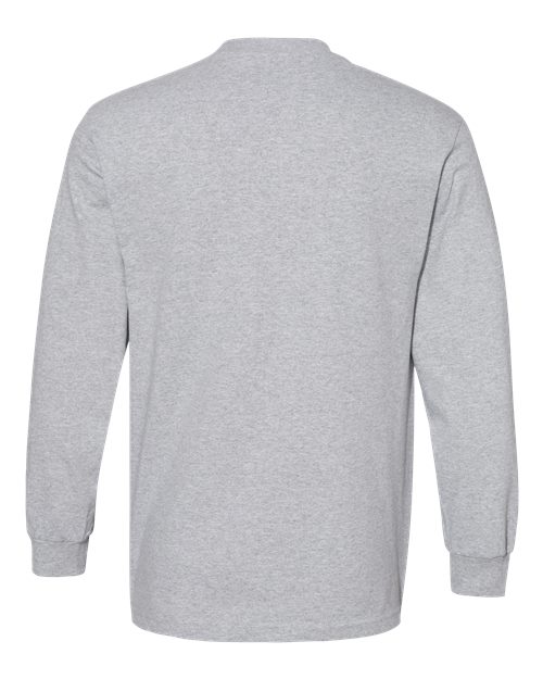 American Apparel 1304 Unisex Heavyweight Cotton Long Sleeve Tee - Heather Grey - back