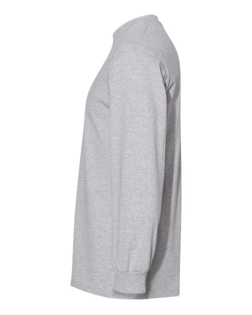 American Apparel 1304 Unisex Heavyweight Cotton Long Sleeve Tee - Heather Grey - side