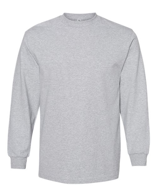 American Apparel 1304 Unisex Heavyweight Cotton Long Sleeve Tee - Heather Grey - front