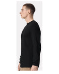 American Apparel 1304 Unisex Heavyweight Cotton Long Sleeve Tee - Black - model side