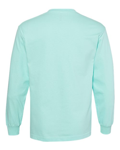 American Apparel 1304 Unisex Heavyweight Cotton Long Sleeve Tee - Celadon - back