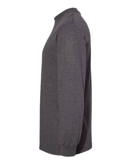 American Apparel 1304 Unisex Heavyweight Cotton Long Sleeve Tee - Heather Charcoal - side