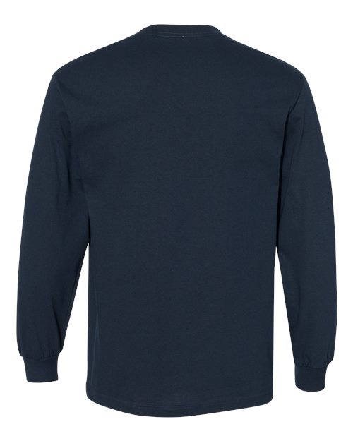 American Apparel 1304 Unisex Heavyweight Cotton Long Sleeve Tee - True Navy - back