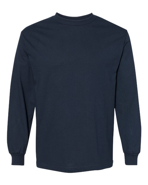 American Apparel 1304 Unisex Heavyweight Cotton Long Sleeve Tee - True Navy - front