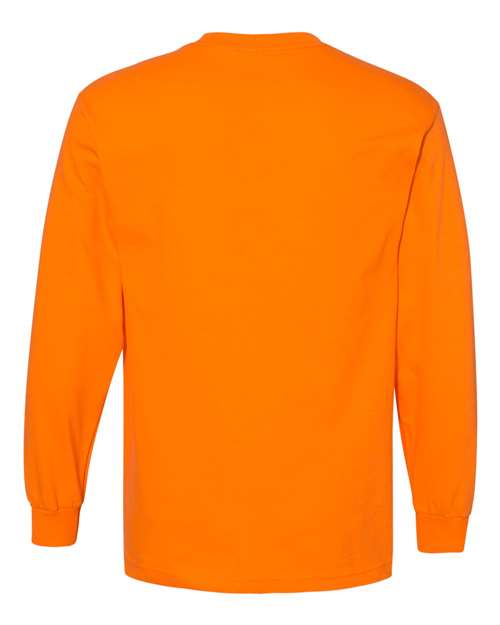American Apparel 1304 Unisex Heavyweight Cotton Long Sleeve Tee - Orange - back