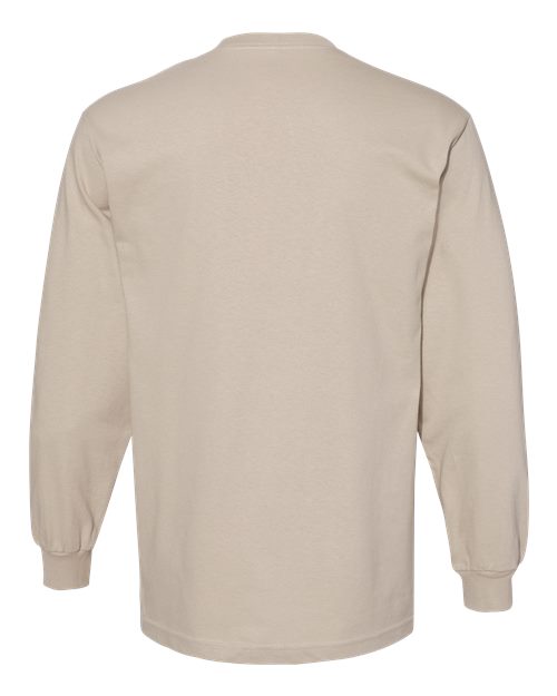 American Apparel 1304 Unisex Heavyweight Cotton Long Sleeve Tee - Sand - back