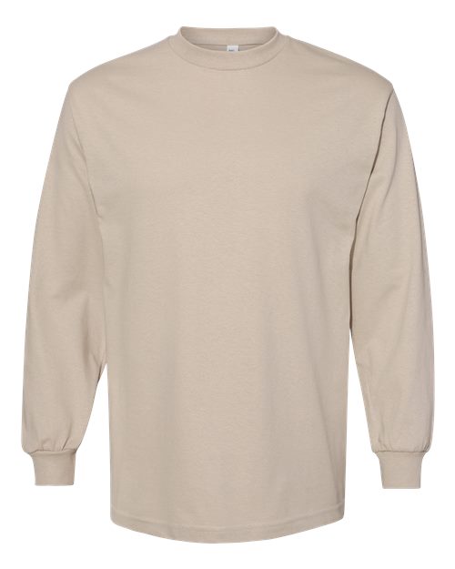 American Apparel 1304 Unisex Heavyweight Cotton Long Sleeve Tee - Sand - front