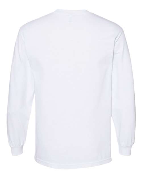 American Apparel 1304 Unisex Heavyweight Cotton Long Sleeve Tee - White - back