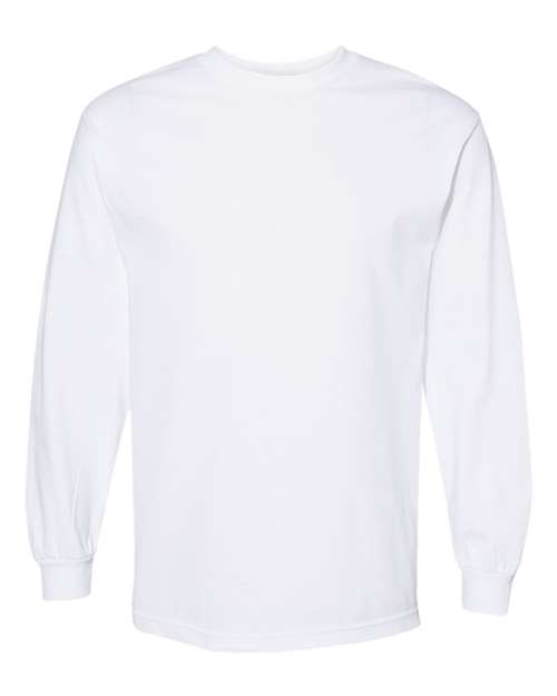 American Apparel 1304 Unisex Heavyweight Cotton Long Sleeve Tee - White - front