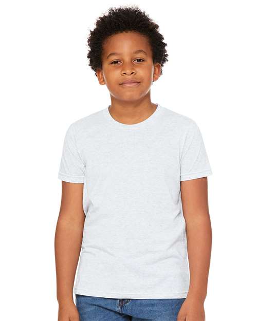 Bella + Canvas 3001Y Youth Jersey Tee - Ash - model front
