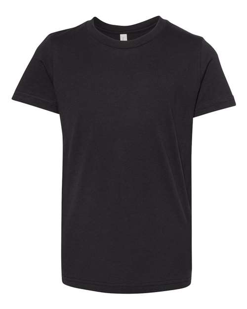 Bella + Canvas 3001Y Youth Jersey Tee - Vintage Black - flat front