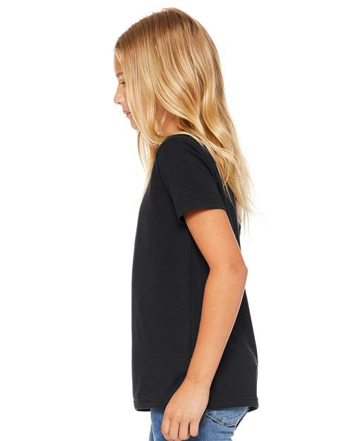 Bella + Canvas 3001Y Youth Jersey Tee - Vintage Black - model side