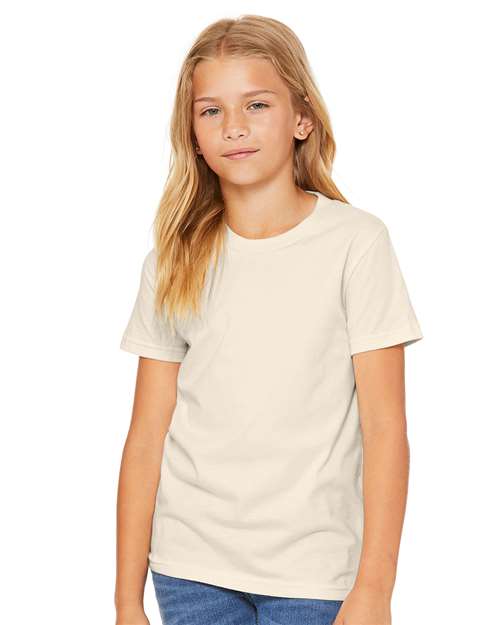Bella + Canvas 3001Y Youth Jersey Tee - Natural - model front